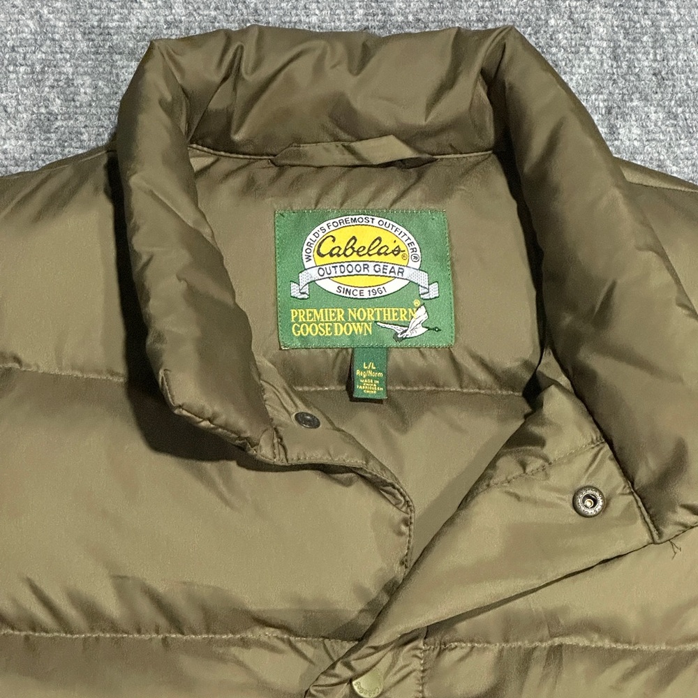 Cabela’s Premier Northern Goose Down Puffer Vest - Olive Green - Size L - Picture 2 of 9